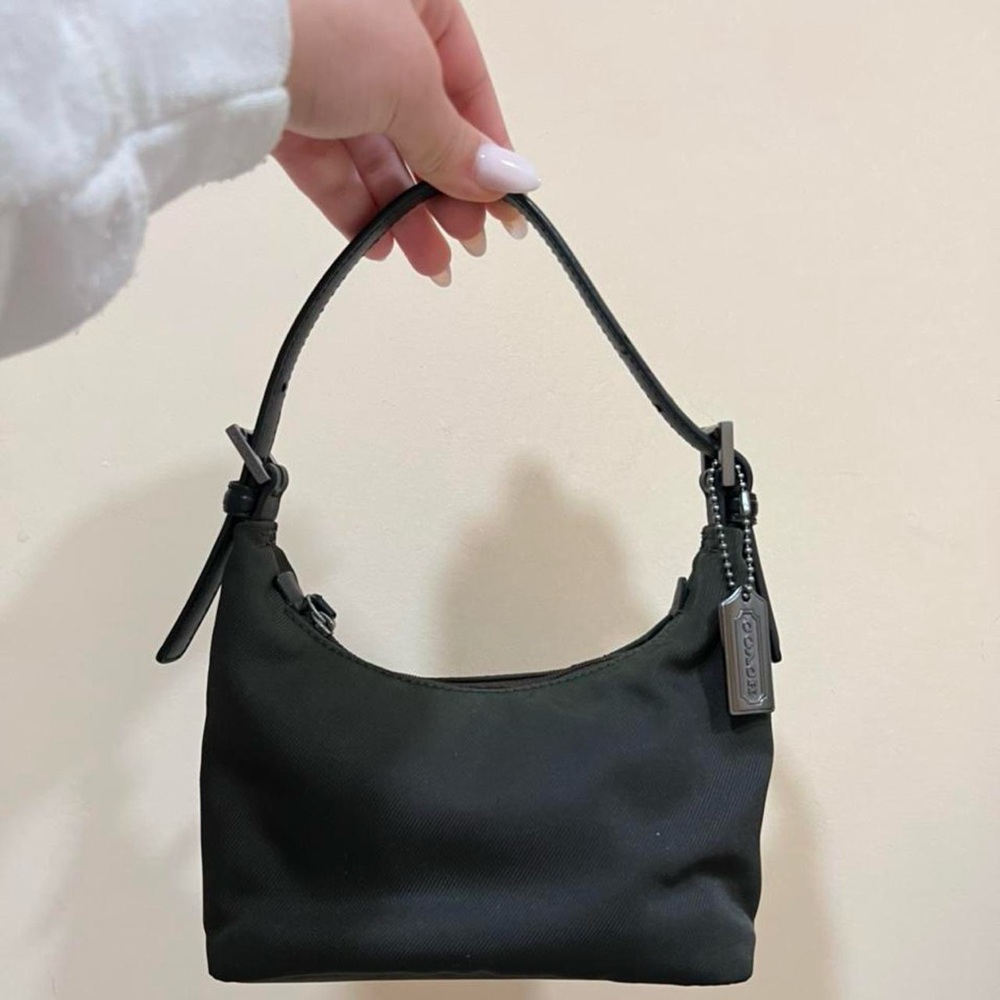 Coach grey canvas mini shoulder bag